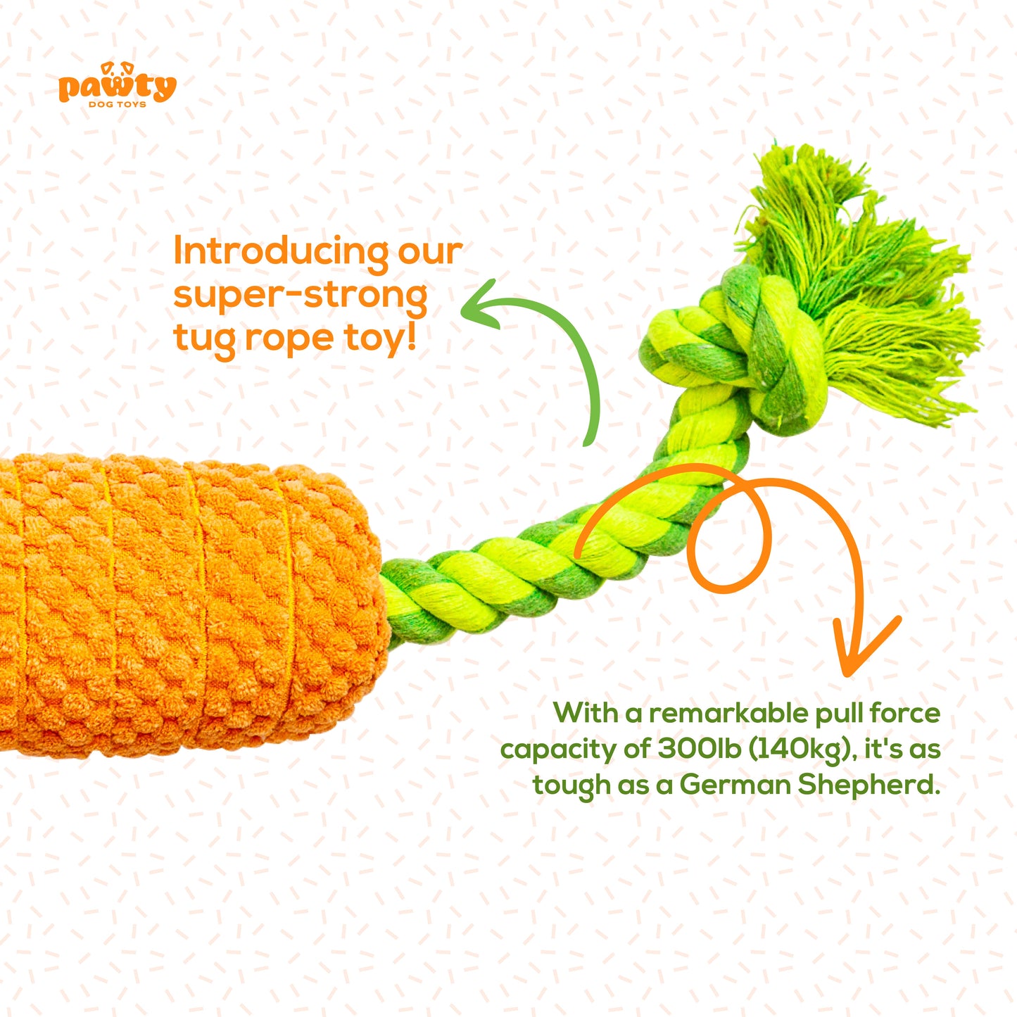 CARROT TUG ROPE INTERACTIVE DOG TOY